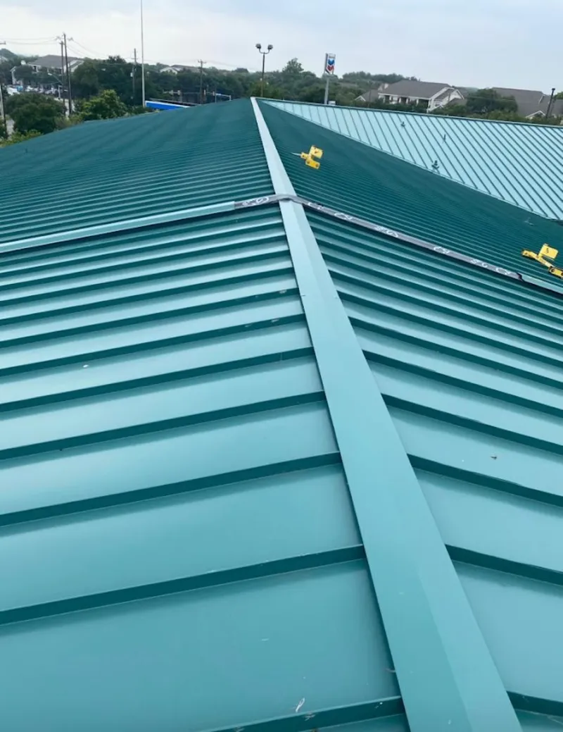 Green commercial metal roof ridge and valley for Metal Roof Repair in Pottstown